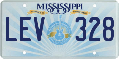 MS license plate LEV328