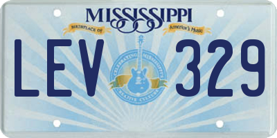 MS license plate LEV329