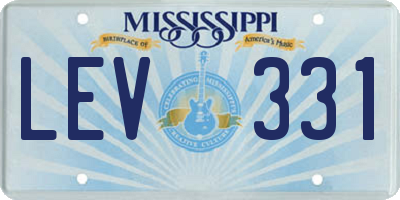 MS license plate LEV331