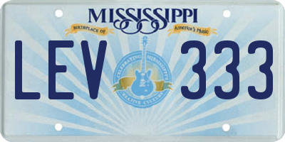 MS license plate LEV333