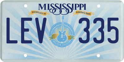 MS license plate LEV335