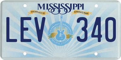 MS license plate LEV340