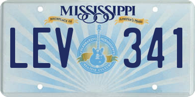 MS license plate LEV341
