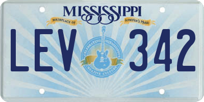 MS license plate LEV342