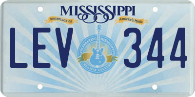 MS license plate LEV344