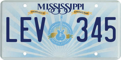 MS license plate LEV345