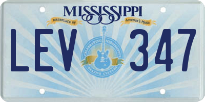 MS license plate LEV347