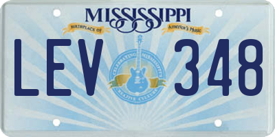 MS license plate LEV348