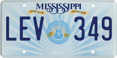 MS license plate LEV349