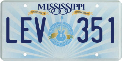 MS license plate LEV351