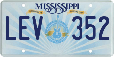 MS license plate LEV352