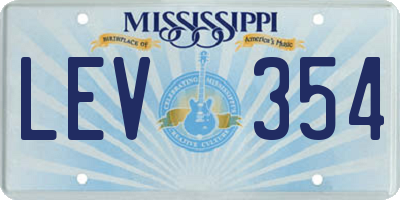 MS license plate LEV354