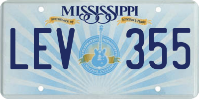 MS license plate LEV355