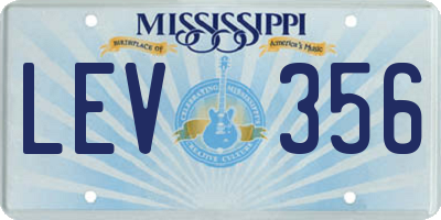 MS license plate LEV356