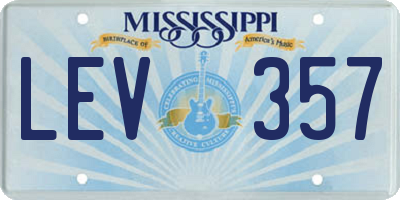 MS license plate LEV357