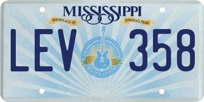MS license plate LEV358