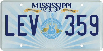 MS license plate LEV359