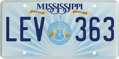 MS license plate LEV363