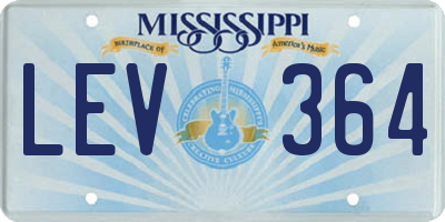 MS license plate LEV364