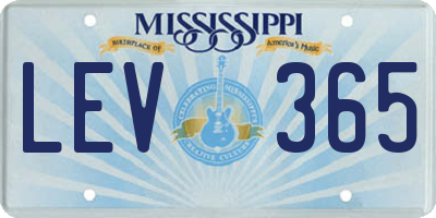 MS license plate LEV365