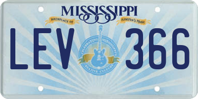MS license plate LEV366