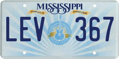 MS license plate LEV367