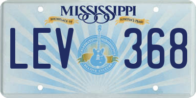MS license plate LEV368