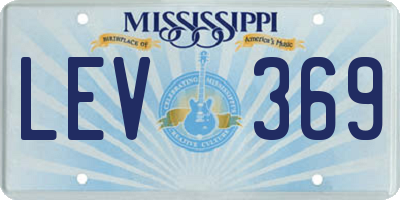 MS license plate LEV369