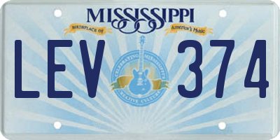 MS license plate LEV374
