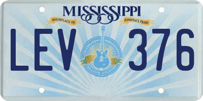 MS license plate LEV376