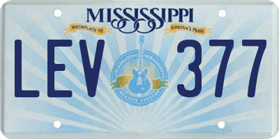 MS license plate LEV377