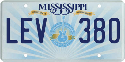 MS license plate LEV380
