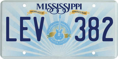 MS license plate LEV382