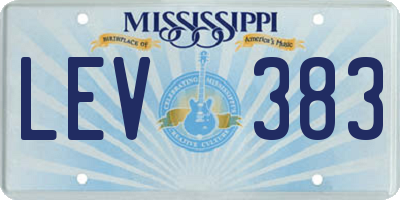 MS license plate LEV383