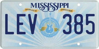MS license plate LEV385