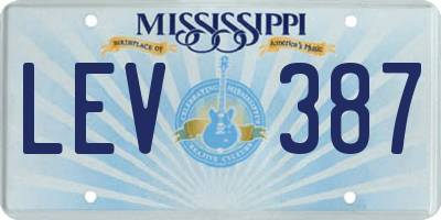 MS license plate LEV387