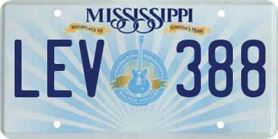 MS license plate LEV388