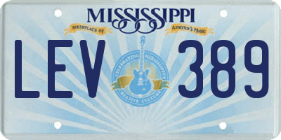 MS license plate LEV389