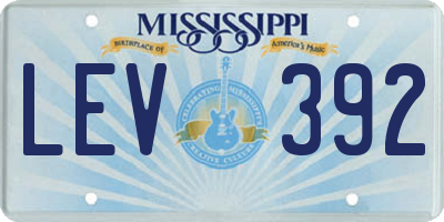 MS license plate LEV392