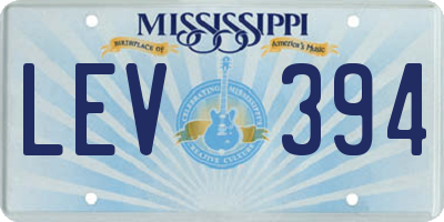 MS license plate LEV394