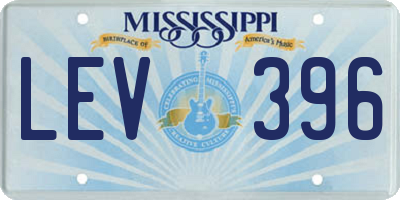 MS license plate LEV396