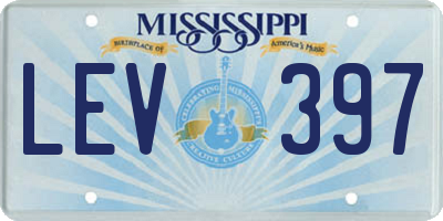 MS license plate LEV397