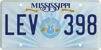 MS license plate LEV398
