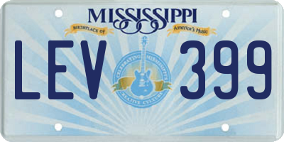 MS license plate LEV399