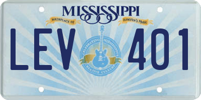 MS license plate LEV401