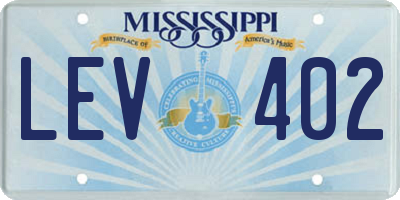 MS license plate LEV402