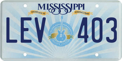 MS license plate LEV403