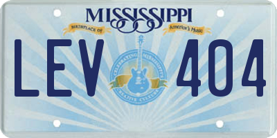 MS license plate LEV404
