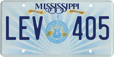 MS license plate LEV405