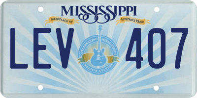 MS license plate LEV407